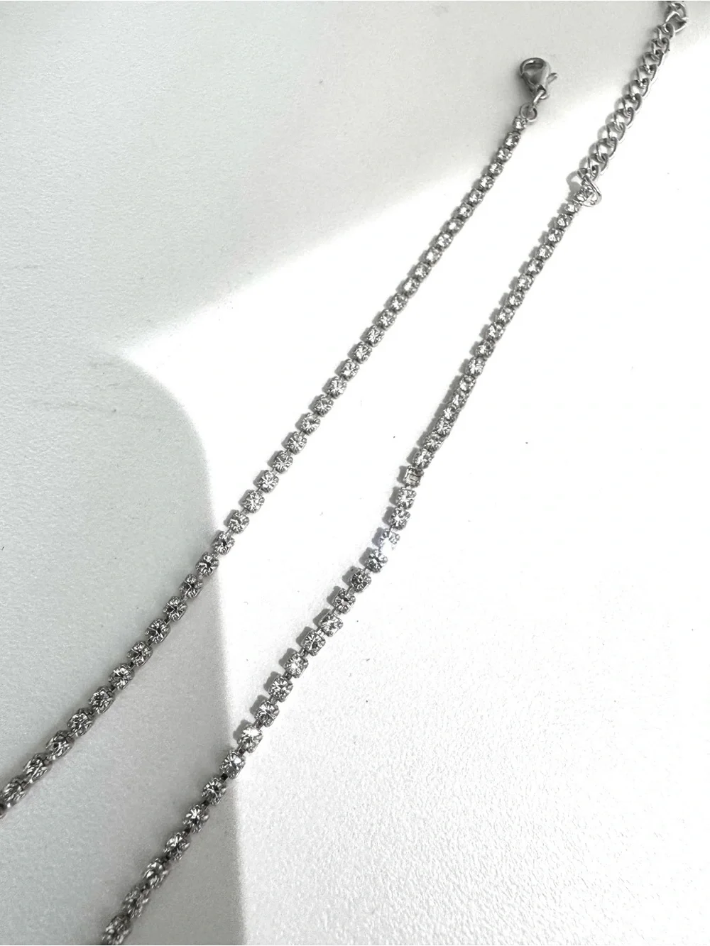 Elegant Silver-Tone Crystal Statement Necklace - Sparkling White